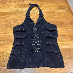 Vintage Tripp halter top with back zipper size L